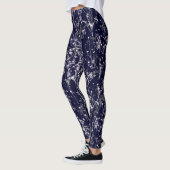 Modern Elegant Navy Blue Wildflower Leggings (Links)