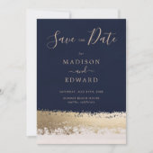 Modern Elegant, Navy, Gold Foil Kaart (Voorkant)