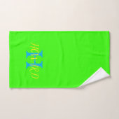 Modern Elegant Neon Green Yellow Wedding Bad Handdoek (Handdoek)