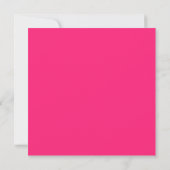 Modern elegant neon roze fototrouwscript kaart (Achterkant)