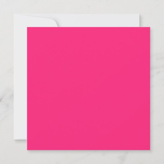 Modern elegant neon roze fototrouwscript kaart (Achterkant)