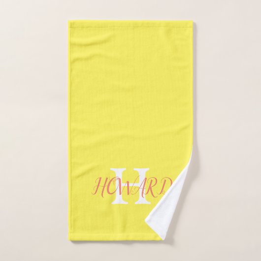 Modern Elegant Neon Yellow Sinaasappel Wedding Bad Handdoek (Handdoek)