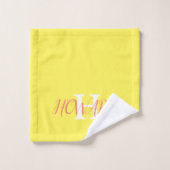 Modern Elegant Neon Yellow Sinaasappel Wedding Bad Handdoek (Wasdoekje)