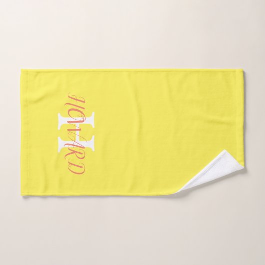 Modern Elegant Neon Yellow Sinaasappel Wedding Bad Handdoek (Handdoek)