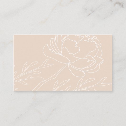 Modern Elegant Neutraal Beige Bloemen Trouwdetail Informatiekaartje (Achterkant)