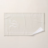 Modern Elegant Neutraal Wit Monogram Bad Handdoek (Handdoek)
