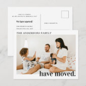 Modern Elegant New Address Photo Moving Announceme Aankondigingskaart (Voorkant / Achterkant)