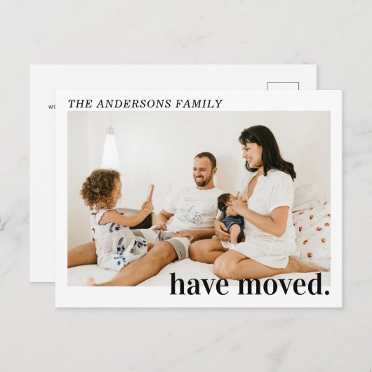 Modern Elegant New Address Photo Moving Announceme Aankondigingskaart (Voorkant / Achterkant)