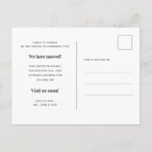 Modern Elegant New Address Photo Moving Announceme Aankondigingskaart (Achterkant)