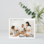 Modern Elegant New Address Photo Moving Announceme Aankondigingskaart (Staand voorkant)