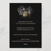 Modern Elegant New Years Eve Party Gold and Black Kaart (Achterkant)
