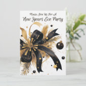 Modern Elegant New Years Eve Party Gold and Black Kaart (Staand voorkant)