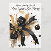 Modern Elegant New Years Eve Party Gold and Black Kaart (Voorkant)