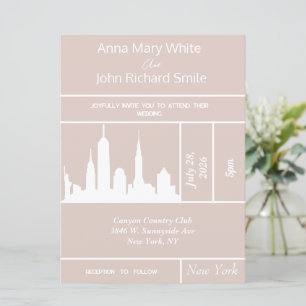 Modern Elegant New York City Skyline Uitnodiging