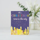 Modern Elegant New York City Skyline Wenskaart Briefkaart (Staand voorkant)