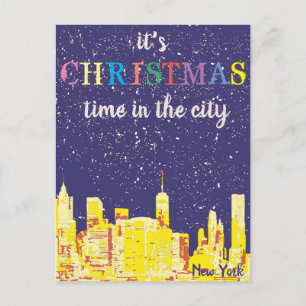 Modern Elegant New York City Skyline Wenskaart Briefkaart