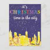 Modern Elegant New York City Skyline Wenskaart Briefkaart (Voorkant)