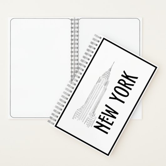Modern elegant New York Sity Black en White Notitieboek (Binnen)