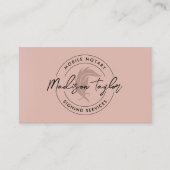 Modern Elegant Notaris Loan Agent Roos Gold Quill Visitekaartje (Voorkant)