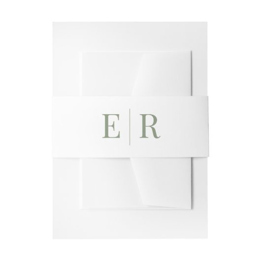 Modern Elegant Olijfmonogram Uitnodigingen Wikkel (Voorkant Voorbeeld)