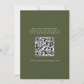 Modern Elegant Olive Green 3 foto QR-code Save The Date (Achterkant)