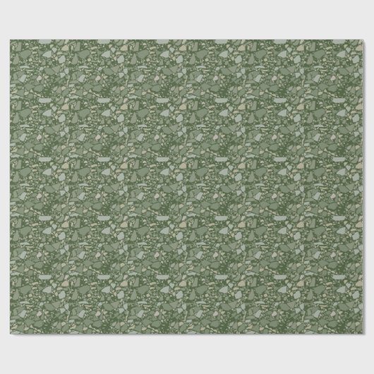 Modern Elegant Olive Green Terrazzo Effect Tegel Cadeaupapier (Vlak)
