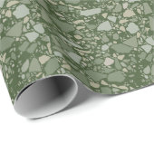 Modern Elegant Olive Green Terrazzo Effect Tegel Cadeaupapier (Rol Hoek)