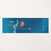 Modern Elegant Om Shanti Peace Blue Lotus Yoga Mat (Voorkant (horizontaal))