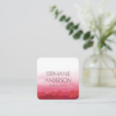 Modern Elegant Ombre Red Waterverf Abstract Vierkante Visitekaartje (Staand voorkant)