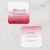 Modern Elegant Ombre Red Waterverf Abstract Vierkante Visitekaartje (Voorkant / Achterkant)