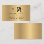Modern Elegant Ontwerp Uw Custom Text Gold Visitekaartje (Voorkant / Achterkant)