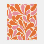 Modern elegant oranje roze abstract patroon fleece deken (Voorkant)