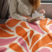 Modern elegant oranje roze abstract patroon fleece deken