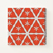 Modern elegant Oranje wit patroon personaliseren Notitieboek (Achterkant)