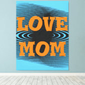 Modern elegant oranje, zwart, blauw, mam design canvas afdruk (Insitu (Houten vloer))