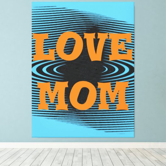 Modern elegant oranje, zwart, blauw, mam design canvas afdruk (Insitu (Houten vloer))