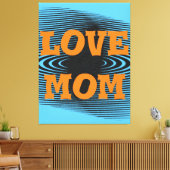 Modern elegant oranje, zwart, blauw, mam design canvas afdruk (Insitu (Woonkamer))