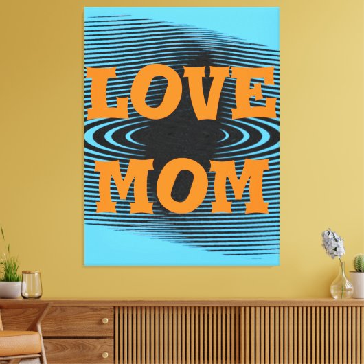 Modern elegant oranje, zwart, blauw, mam design canvas afdruk (Insitu (Woonkamer))