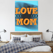 Modern elegant oranje, zwart, blauw, mam design canvas afdruk (Insitu (Slaapkamer))