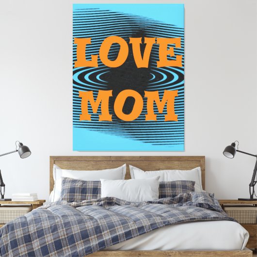 Modern elegant oranje, zwart, blauw, mam design canvas afdruk (Insitu (Slaapkamer))