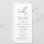 Modern Elegant Order of Events Trouwprogramma (Voorkant)