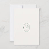 Modern Elegant Outlined Botanical Emerald RSVP Kaartje (Achterkant)