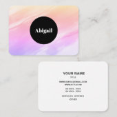 Modern Elegant Ovale Waterverf Visitekaartje (Voorkant / Achterkant)