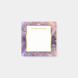 Modern elegant paars amethyst geode monogram post-it® notes
