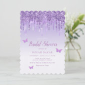 Modern Elegant Paars Glitter Boho Vrijgezellenfees Kaart (Staand voorkant)