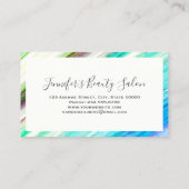 Modern Elegant Paars Green Marble Makeup Artist Visitekaartje (Achterkant)