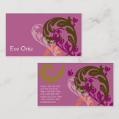 Modern Elegant Paars Paisley Visitekaartje (Voorkant / Achterkant)