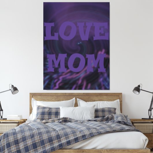 Modern elegant_paars_zwart_roze_liefde mam_design canvas afdruk (Insitu (Slaapkamer))