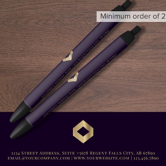 Modern Elegant Paars Zwarte Inkt Pen