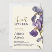 Modern Elegant Paarse Beige Bloemzoet Sixteen16 Kaart (Voorkant)